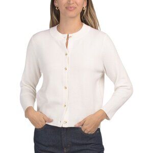 VINCE Wool And Cashmere Blend Three-quarter Sleeve Shrunken Cardigan